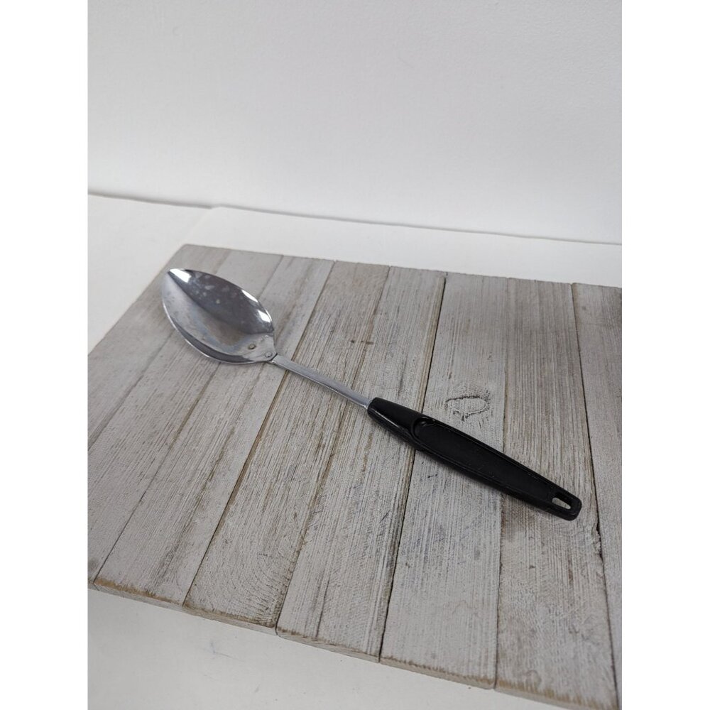 Foley Chrome Plate Serving Solid Spoon 13" Black Handle USA